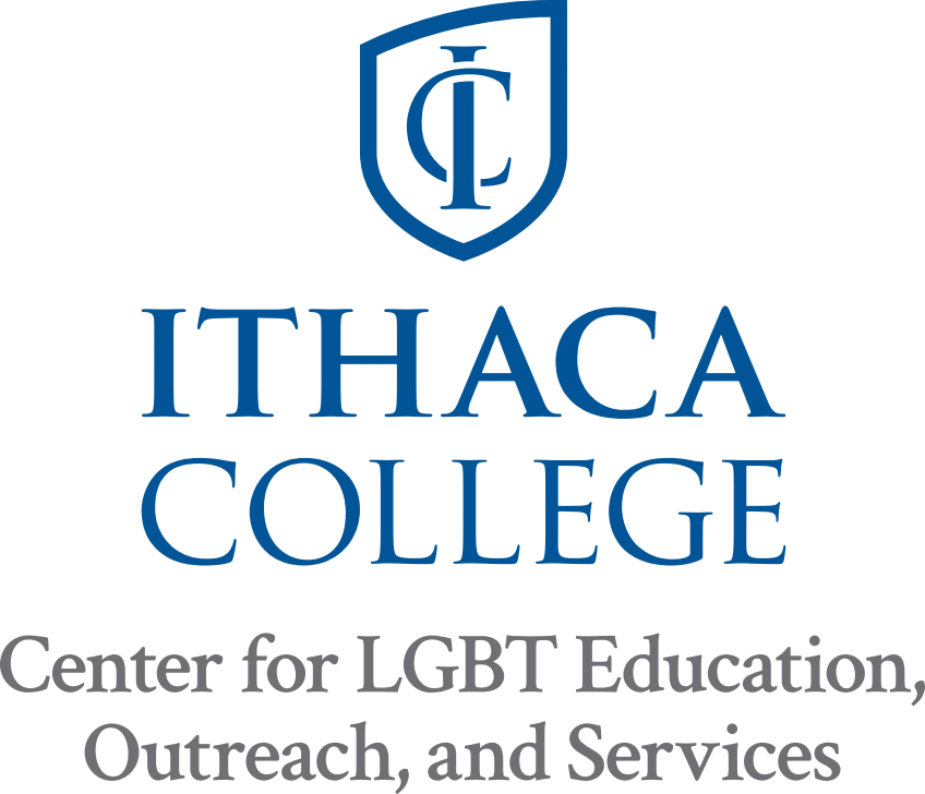 A logo for "Ithaca College Center for LGBT Education, Outreach, and Services"