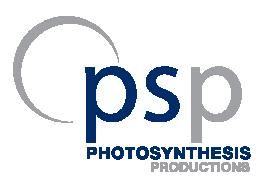 Logo for "psp Photosynthesis Productions"