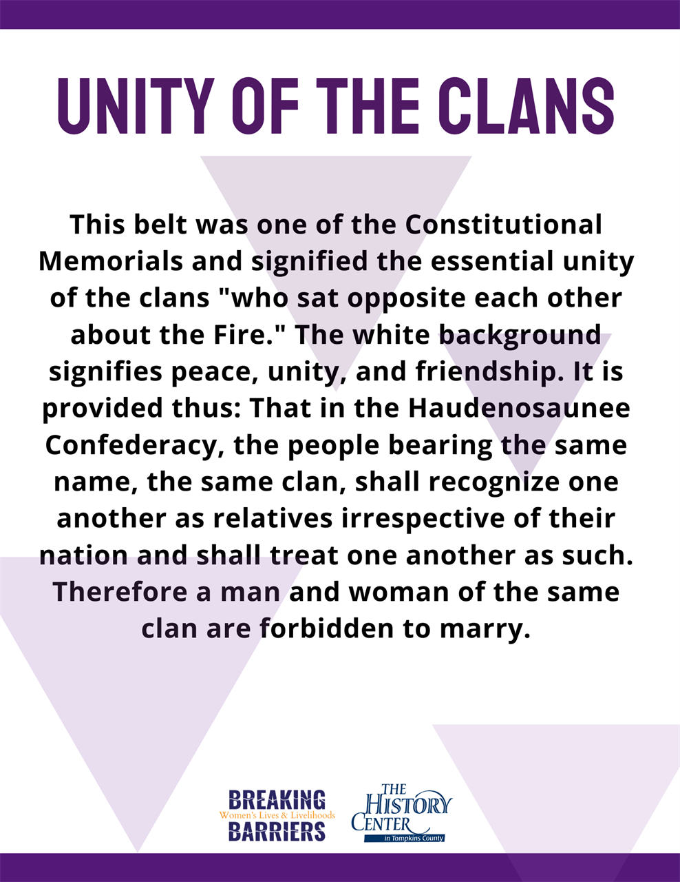 Unity of the Clans Belt information