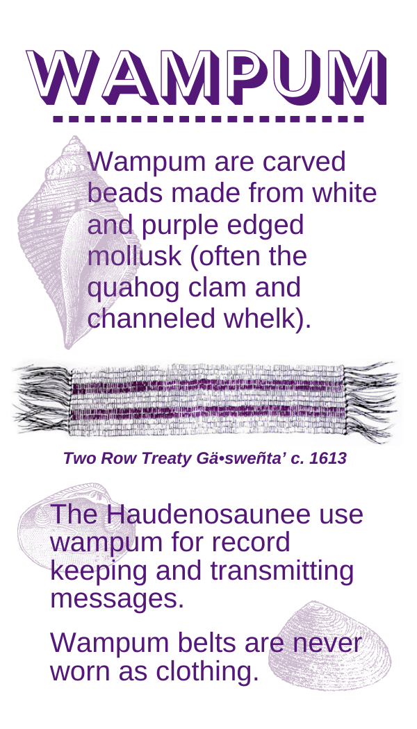 Informational brochure about wampum and their uses in Haudenosaunee culture 
