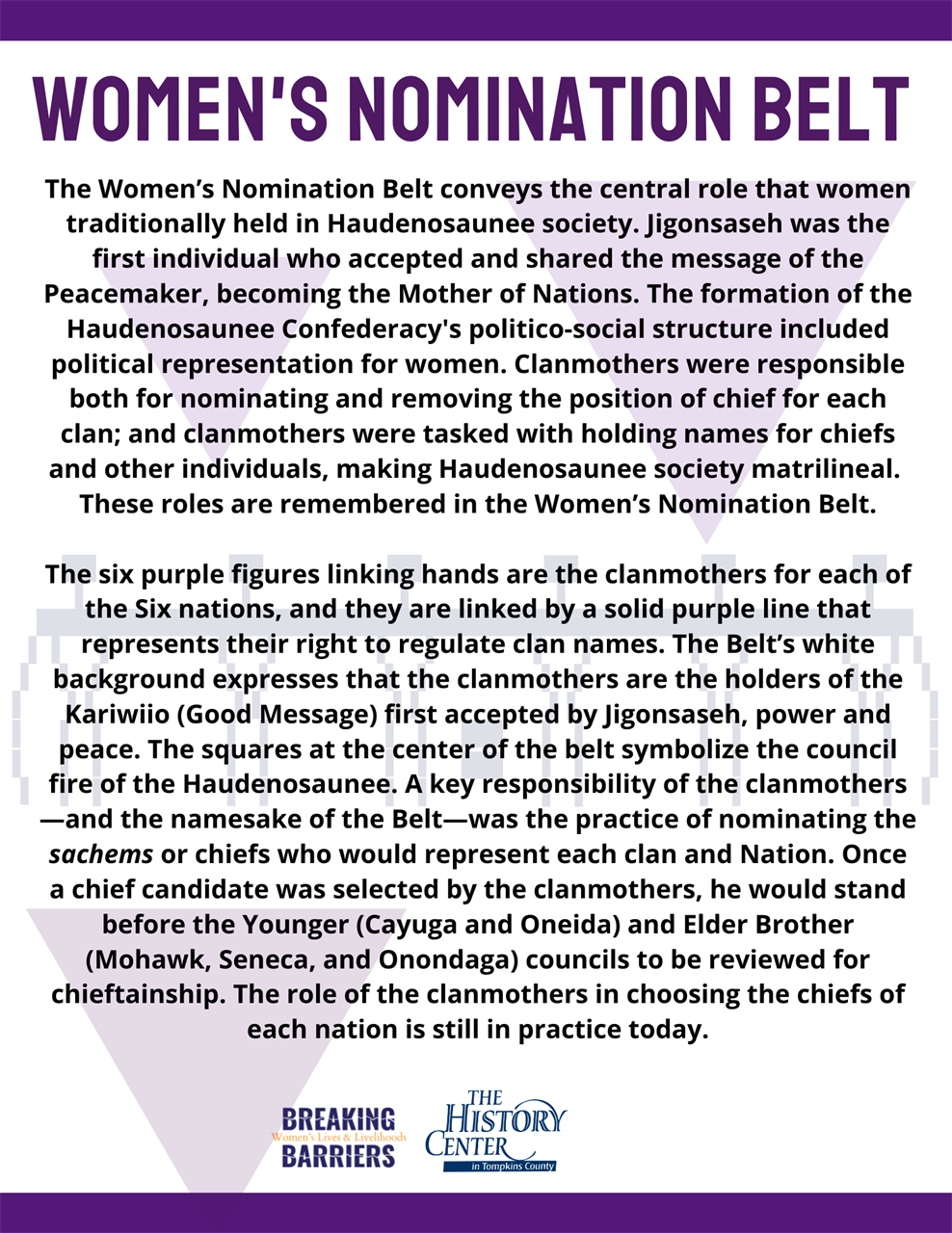 Women’s Nomination Belt information