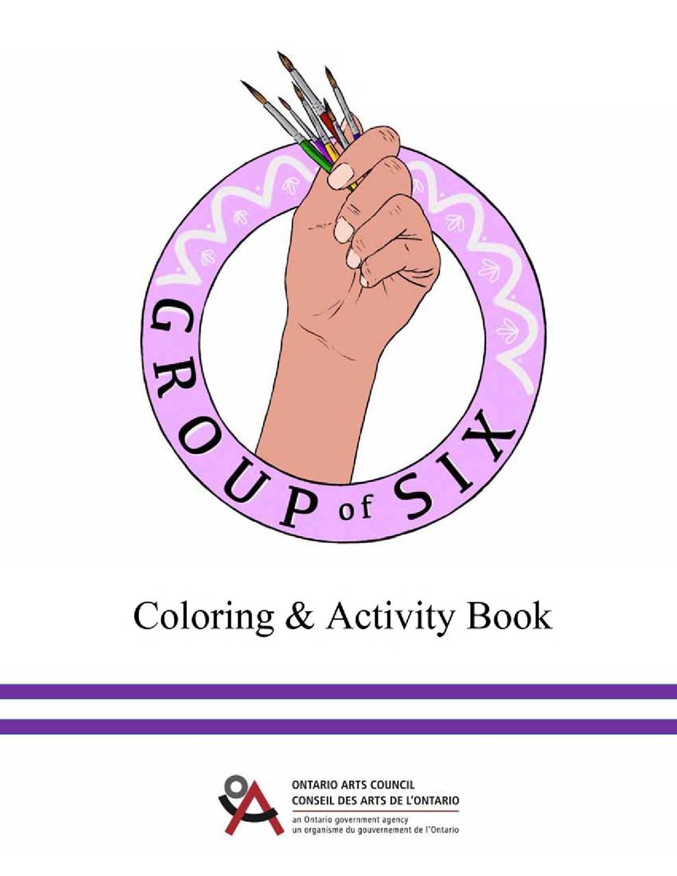 A link/image to a downloadable activity called "Group of Six Coloring & Activity Book"