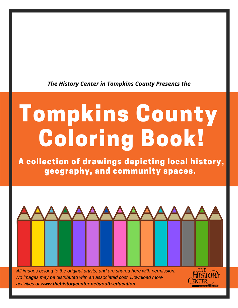 A link/image to a downloadable activity called "Tompkins County Coloring Book!"